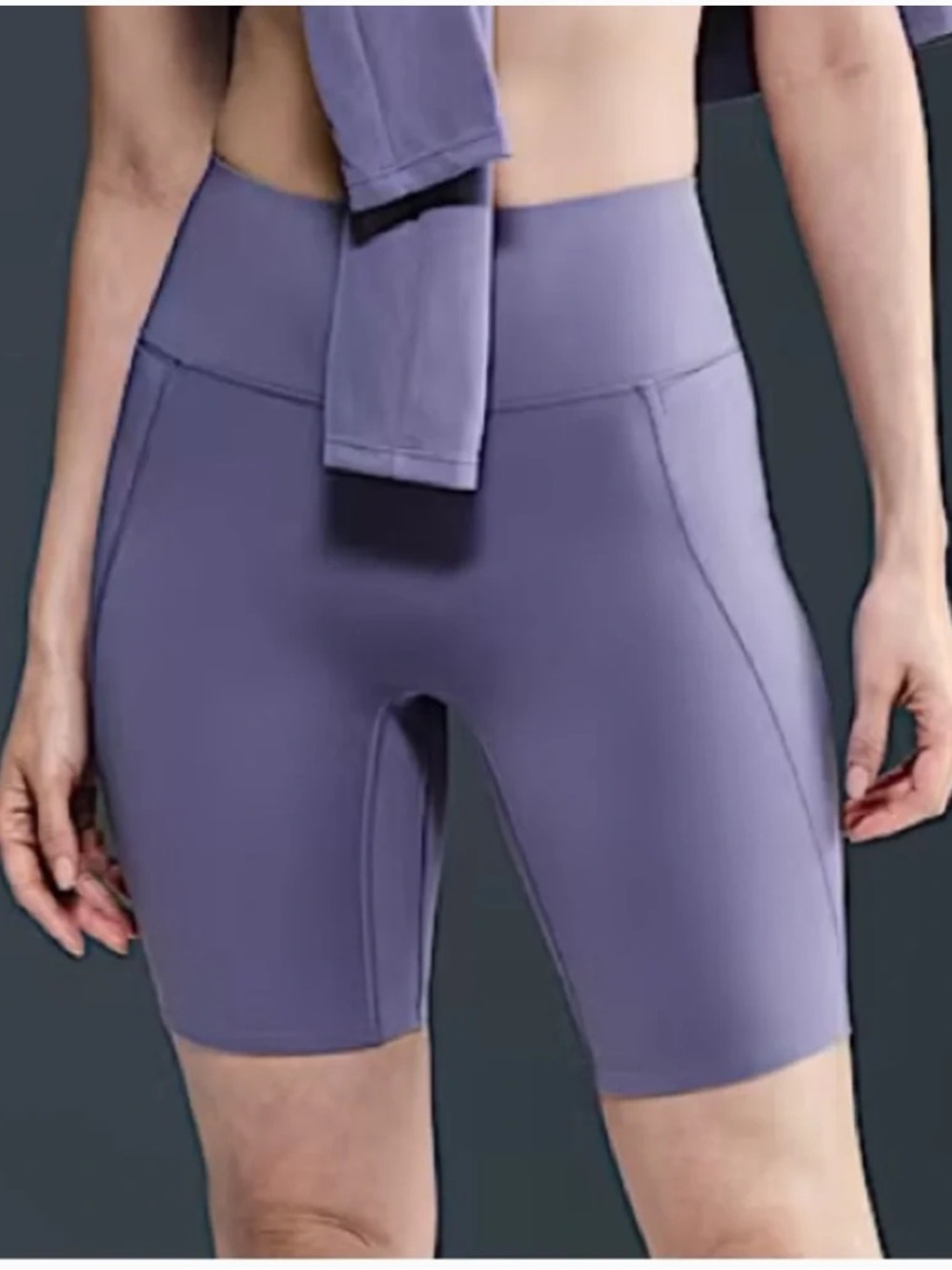 Nike One Women’s Medium Dark Lavender High-Rise Bike 8” Shorts with Side Pockets